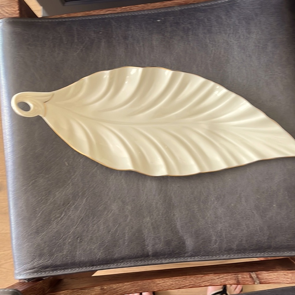 Vintage Lenox porcelain leaf platter.